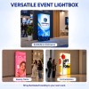 10x20 Backlit Fabric Trade Show Booth with Pop-Up Display and Dual Table Throws