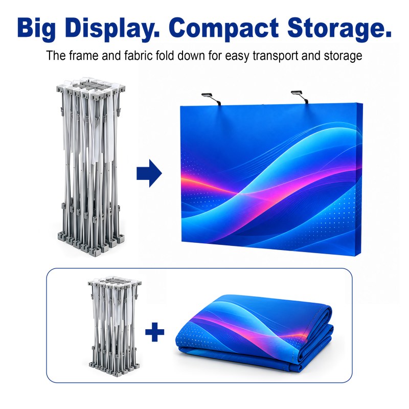 10x20 FlexPop™ Trade Show Booth with Curved Center and Straight Ends