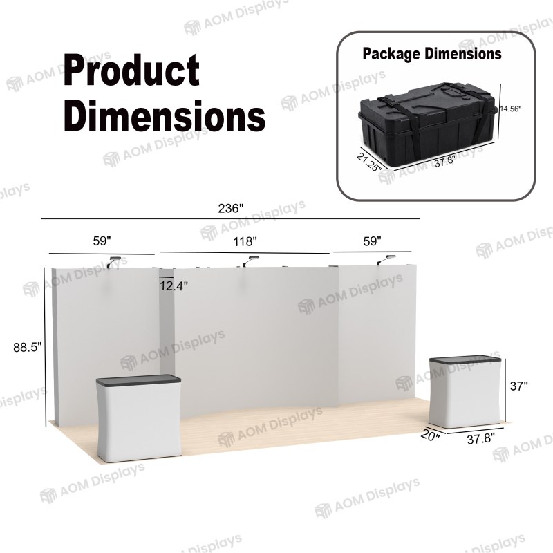 10x20 FlexPop™ Trade Show Booth with Curved Center and Straight Ends