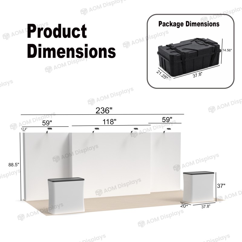 10x20 FlexPop™ Trade Show Booth with Center Panel and Dual Counters