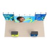 10x20 FlexPop™ Trade Show Booth with Center Panel and Dual Counters