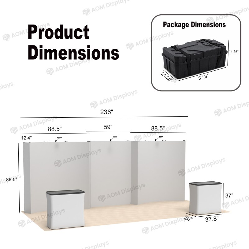 10x20 FlexPop™ Trade Show Booth with Straight Center and Curved Ends