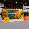 10x20 Modular FlexZip™ Trade Show Booth with Slanted-Top Panels and Header