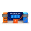 10x20 Straight FlexZip™ Trade Show Booth with Two L-Shaped Displays and TV Mounts