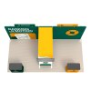 10x20 Straight FlexZip™ Trade Show Booth with L-Shaped Display, TV Mount and Two Headers