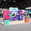 10x20 Modular FlexZip™ Media Trade Show Booth with Mixed Panels and Dual TV Mounts