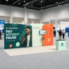 10x20 Modular FlexZip™ Media Trade Show Booth with TV Mount and Angled-Top Panels