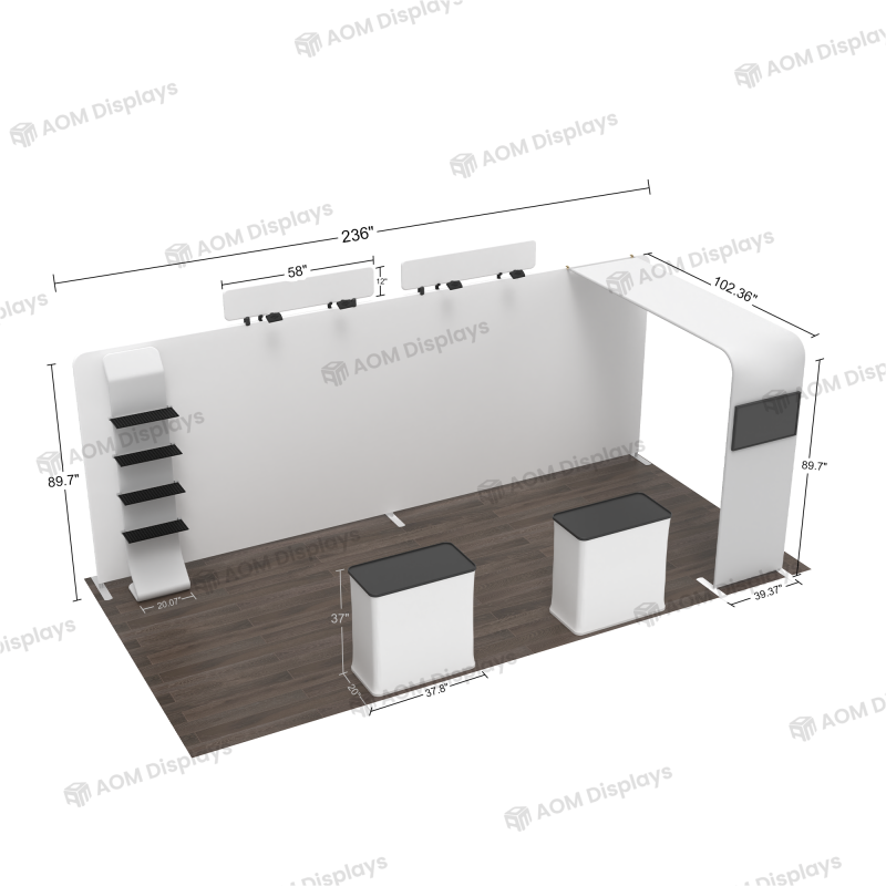 20ft Straight FlexZip Media Booth 20.1