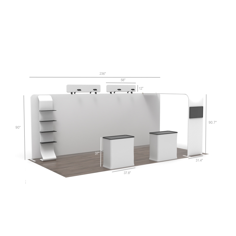 20ft Straight FlexZip Media Booth 20.1