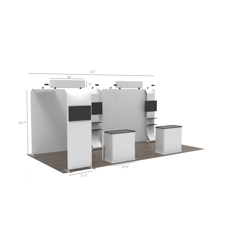 20ft Straight FlexZip Media Booth 20.3