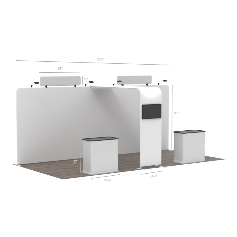 20ft Straight FlexZip Media Booth 20.5