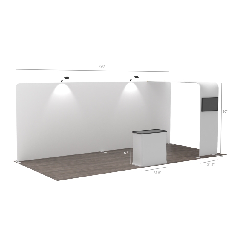 20ft Straight FlexZip Media Booth 20.6