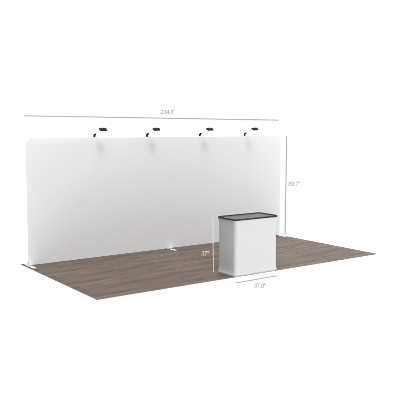 10x20 Custom Waveline Trade Show Display 04 | with 2 Hard Case/Podium
