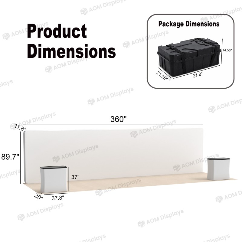 10x30 Backlit Tension Fabric Trade Show Booth with Dual Podium Counters
