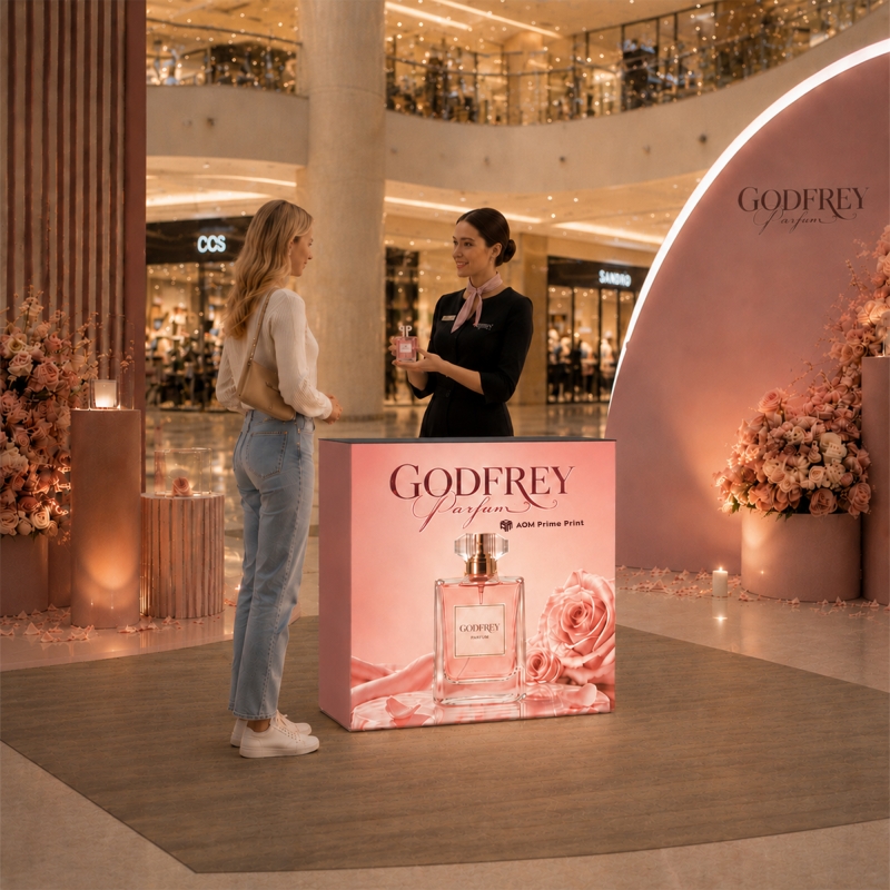Backlit Square Portable Fabric Counter