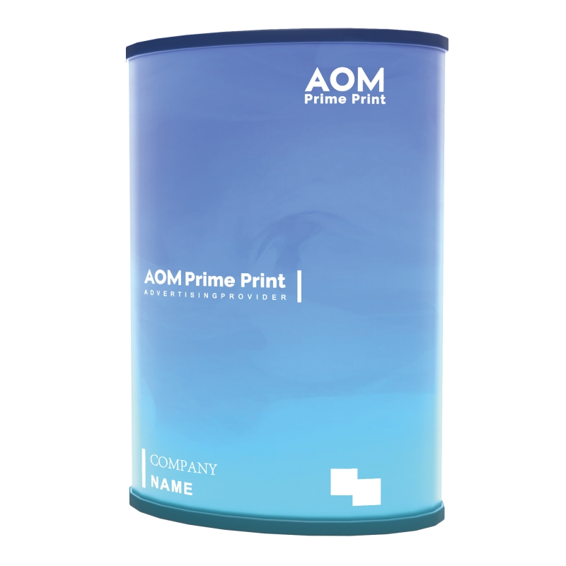 Oval Pop up Backlit Counter or Podium with Custom Graphics for Trade Show