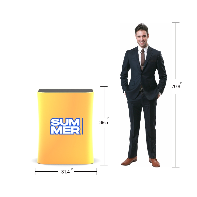 Backlit Square Fabric Podium Counter