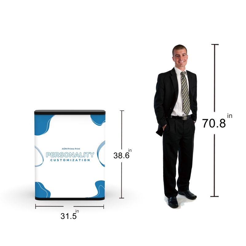 2.6 x 3.2ft Retangular Pop up Backlit Trade Show Counter with Custom SEG Graphic