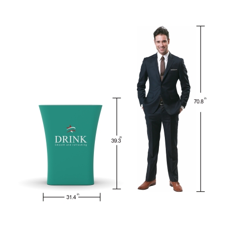 Square Bar Tension Fabric Counter Podium