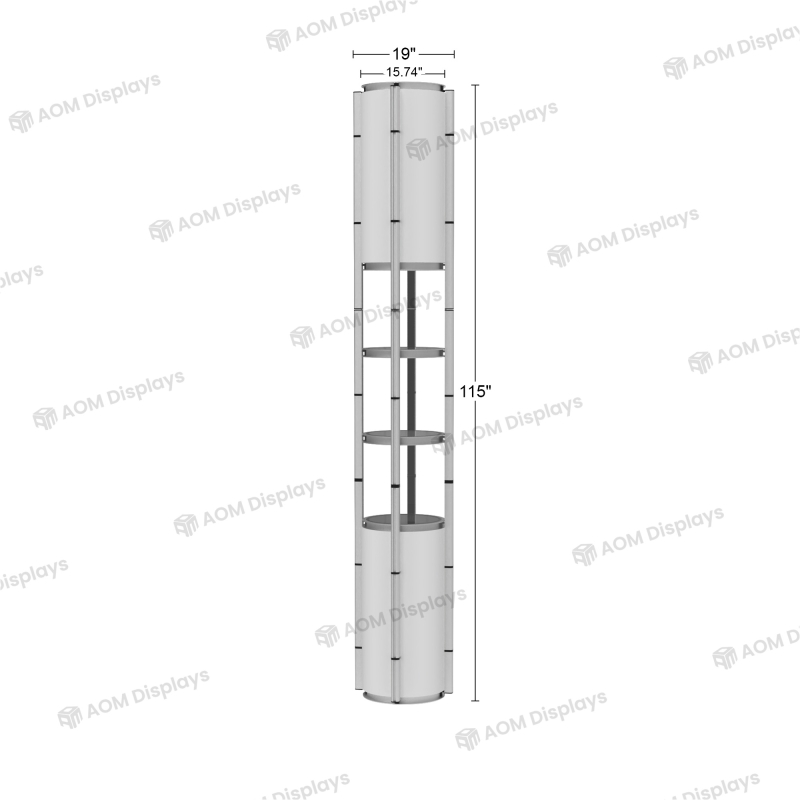 Circular Twist Display Tower Portable