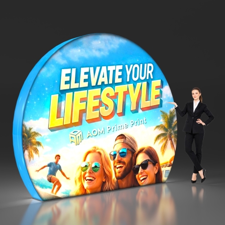 Round 360 Backlit Tension Fabric Display