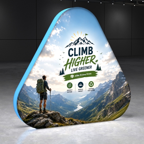 Triangle Backlit Tension Fabric Display