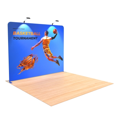 Professional 10ft Tension Fabric Display Wall - Premium Trade Show Backdrop System