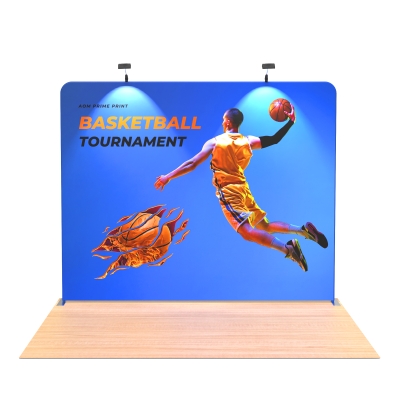 Professional 10ft Tension Fabric Display Wall - Premium Trade Show Backdrop System