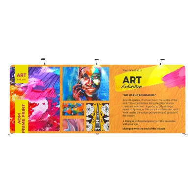 20ft Custom Flat & Grand Tension Fabric Trade Show Backwall Display 07
