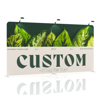 15ft Straight Trade Show Backdrop Display with 100% Aluminum Frame and Custom Graphic