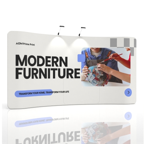 15ft Curved FlexZip Trade Show Display