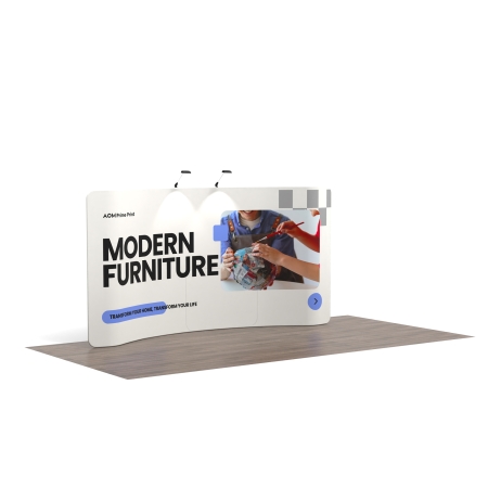 15ft Curved FlexZip Trade Show Display