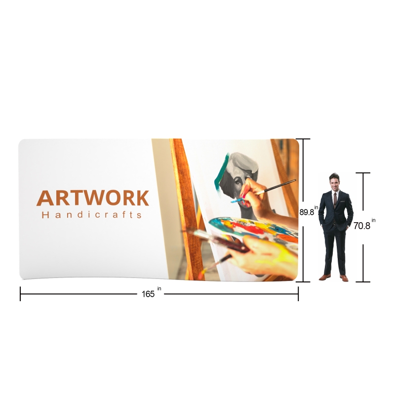 15ft Custom S-Shaped Backdrop Display with Aluminum Frame and Graphic