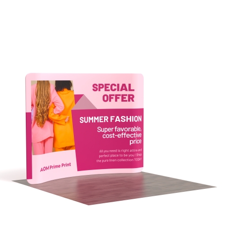 10ft Curved FlexZip Trade Show Display