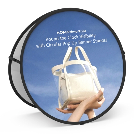 Circular Pop Up A-Frame Banner Stand