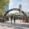 3D Curved Rainbow Archway Banner Stand 