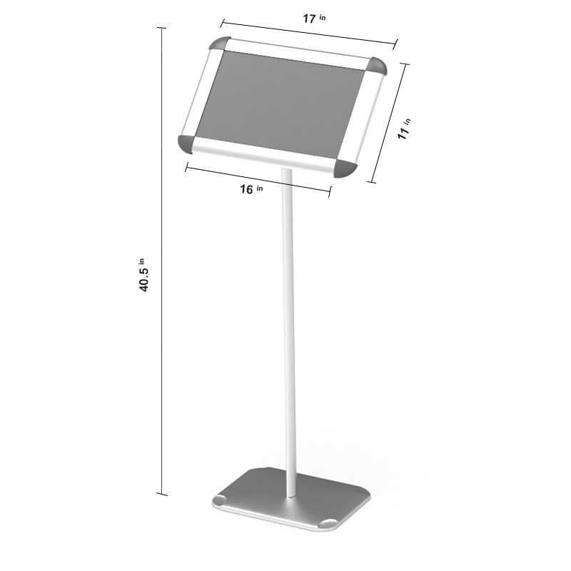 Wide Poster Stand with Tilted Frame