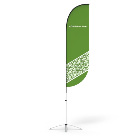Concave Flag Banner with Cross Base