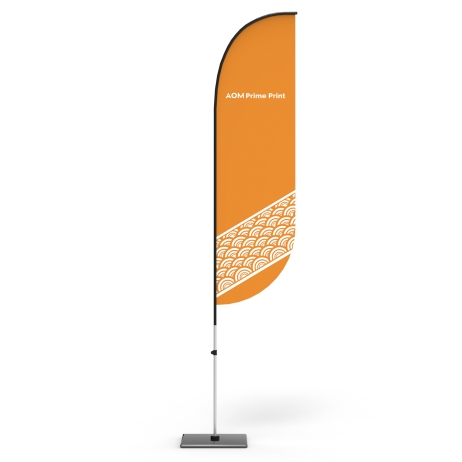 Concave Flag Banner with Square Base