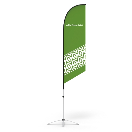Angled Flag Banner with Cross Base