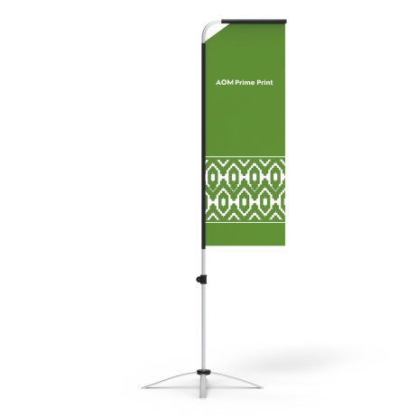 Rectangle Flag Banner with Cross Base