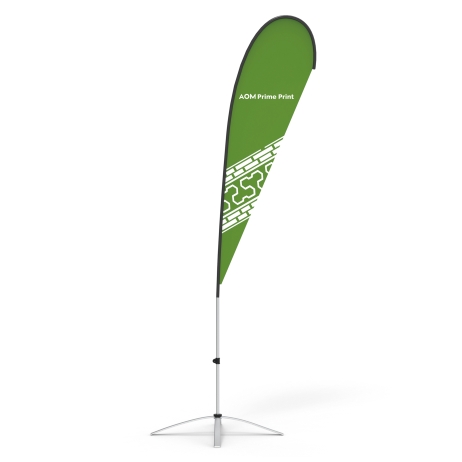 Teardrop Flag Banner with Cross Base