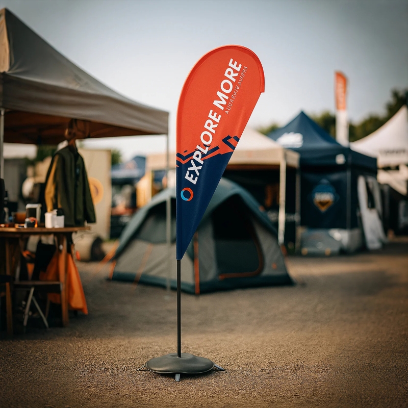 Teardrop Flag with Fiberglass Pole