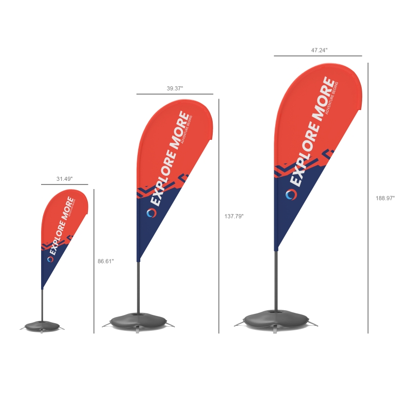 Teardrop Flag with Fiberglass Pole