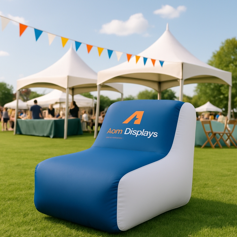 Custom Printed L-Shaped Inflatable Chair