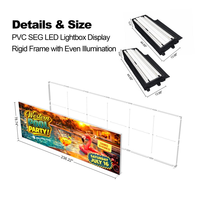 20x6.6ft PVC SEG Backlit LED Fabric Lightbox Trade Show Display | AOM ...
