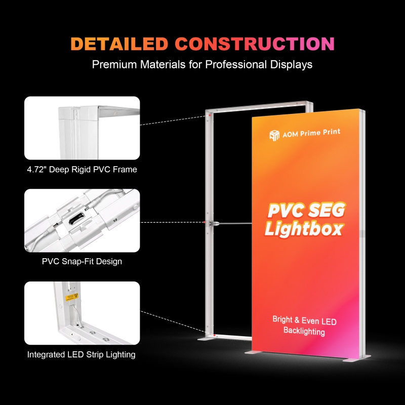 20x6.6ft PVC SEG Backlit LED Fabric Lightbox Trade Show Display | AOM ...