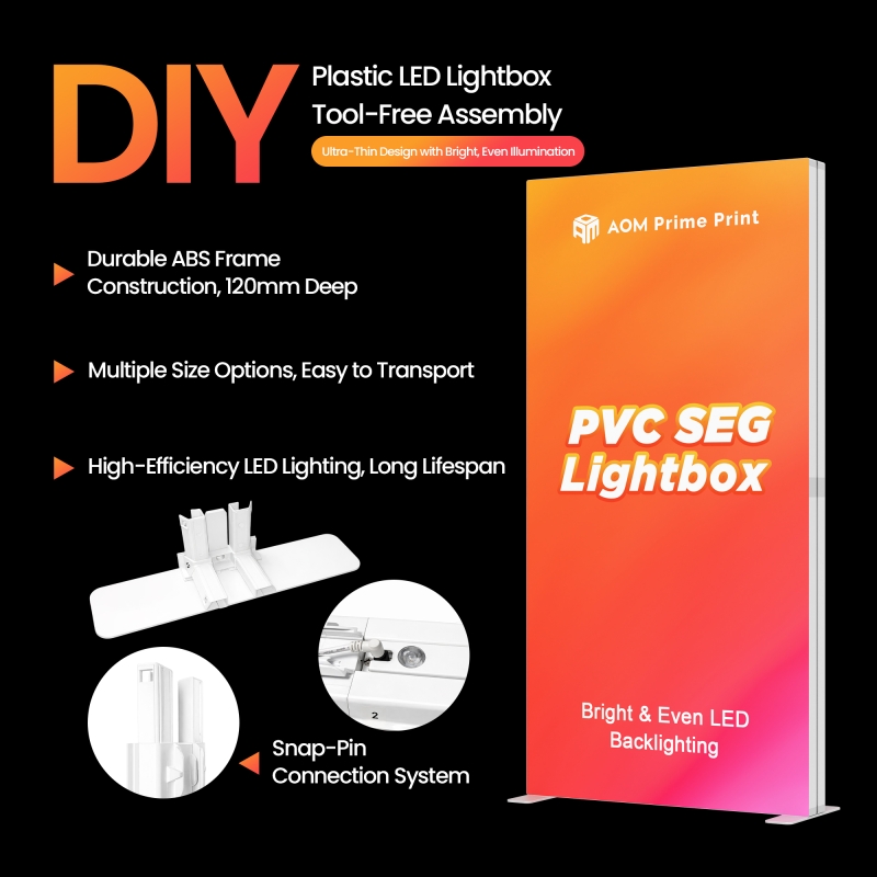 20x6.6ft PVC SEG Backlit LED Fabric Lightbox Trade Show Display | AOM ...