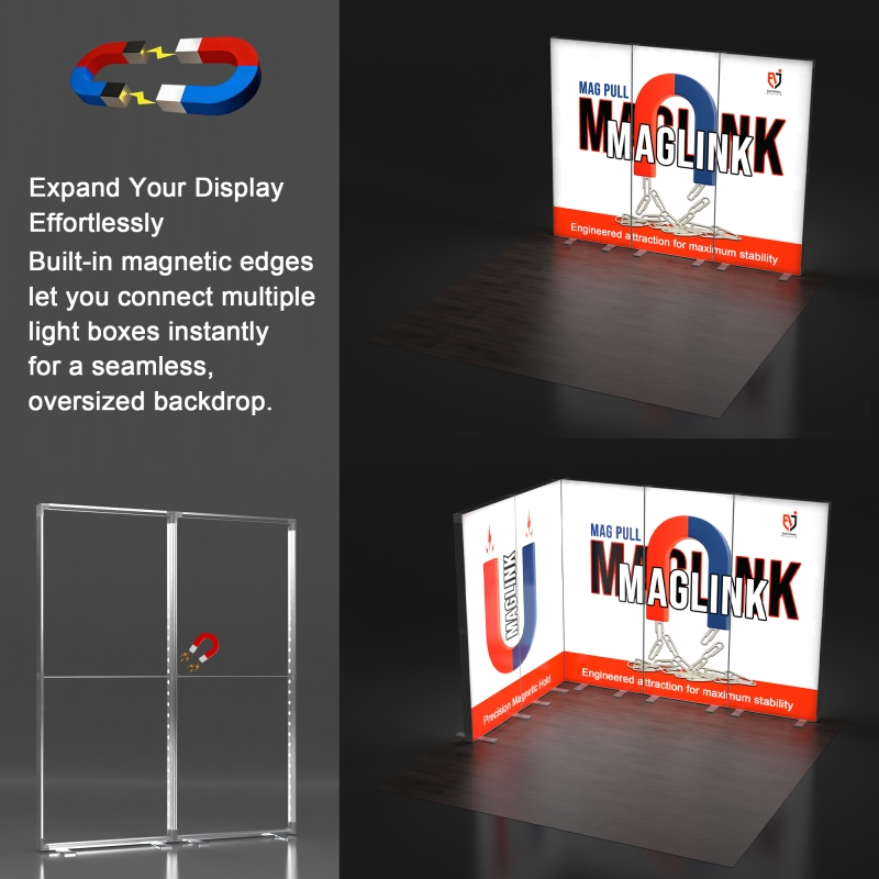 5ft x 8.2ft SEG Folding Trade Show LightBox LED Backlit Banner Stand ...