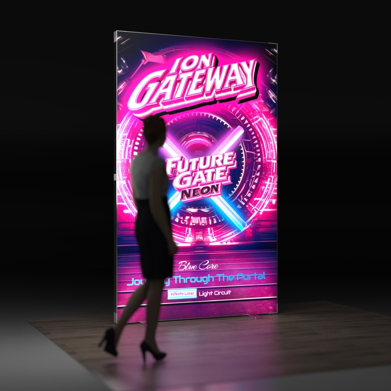 5ft x 8.2ft SEG Folding Trade Show LightBox LED Backlit Banner Stand ...